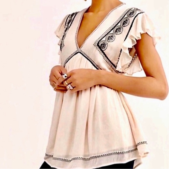Free People Tops - Free People Tunic Top — Ivory Combo NWT